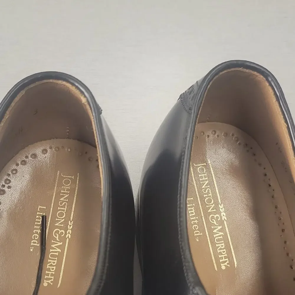 Johnston & Murphy Limited Black Leather Brogue Lace-Up Oxford Dress Shoes 10 D